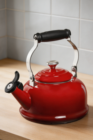 1.7QT Enamel Steel Whistling Kettle Cerise